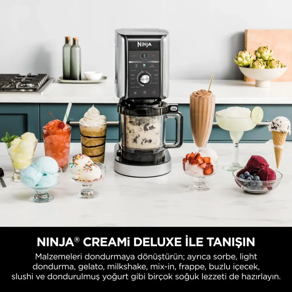 Ninja CREAMi Deluxe 10-in-1 Dondurma ve Frozen Makinesi
