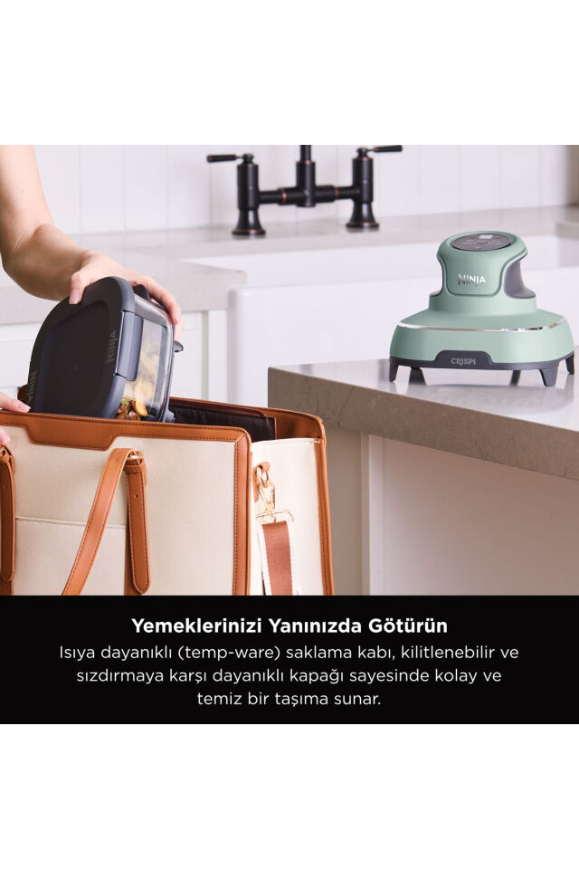 CRISPi 4-in-1 Taşınabilir Cam Hazneli Pişirme Sistemi - Sage Green Verde