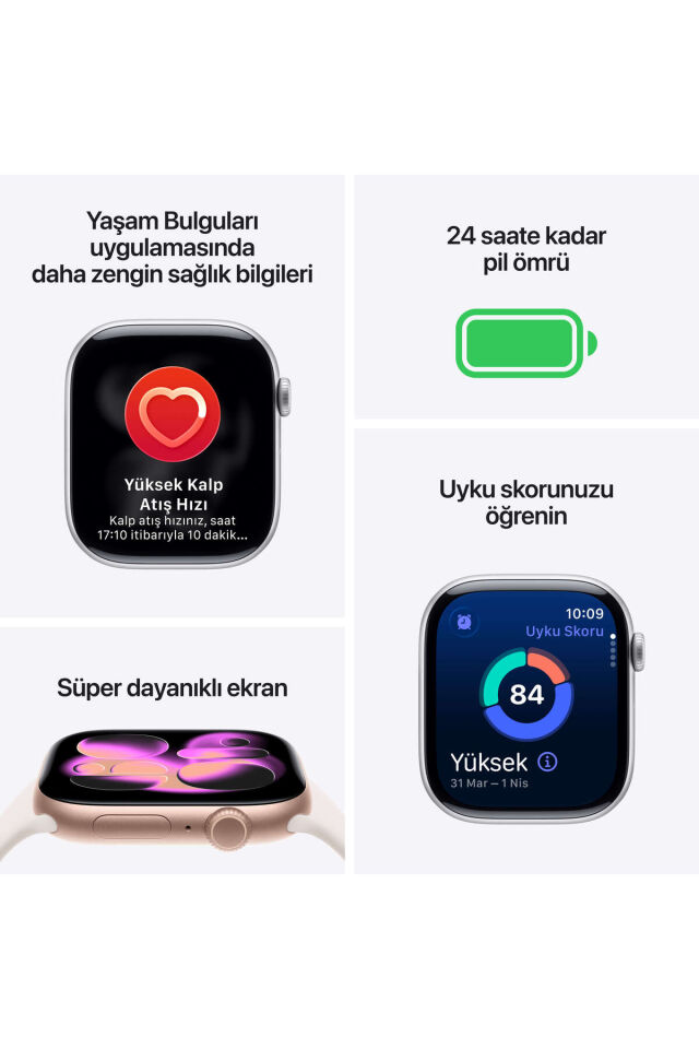 Watch Series 11 GPS + Cellular, 46 mm Uzay Grisi Alüminyum Kasa ve Siyah Spor Kordon - S/M