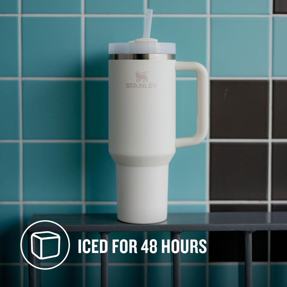 STANLEY Quencher H2.0 FlowState Pipetli Termos Bardak 1.18 Litre - Krem | Paslanmaz Çelik
